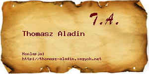 Thomasz Aladin névjegykártya
